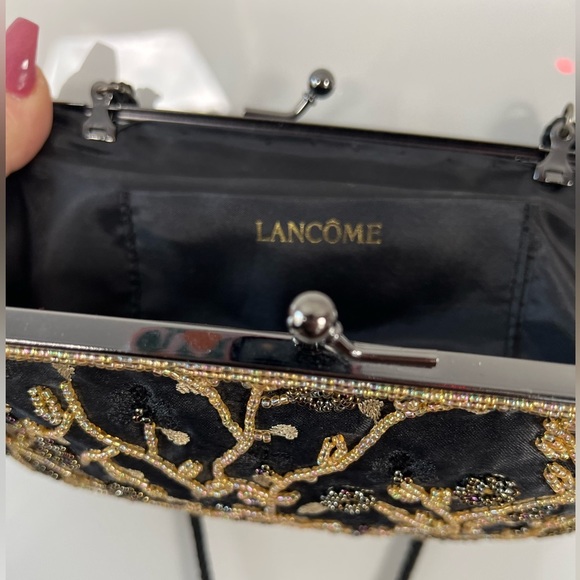 Lancome Handbags - VINTAGE Lancôme Gold & Black Beaded Floral Clutch Purse